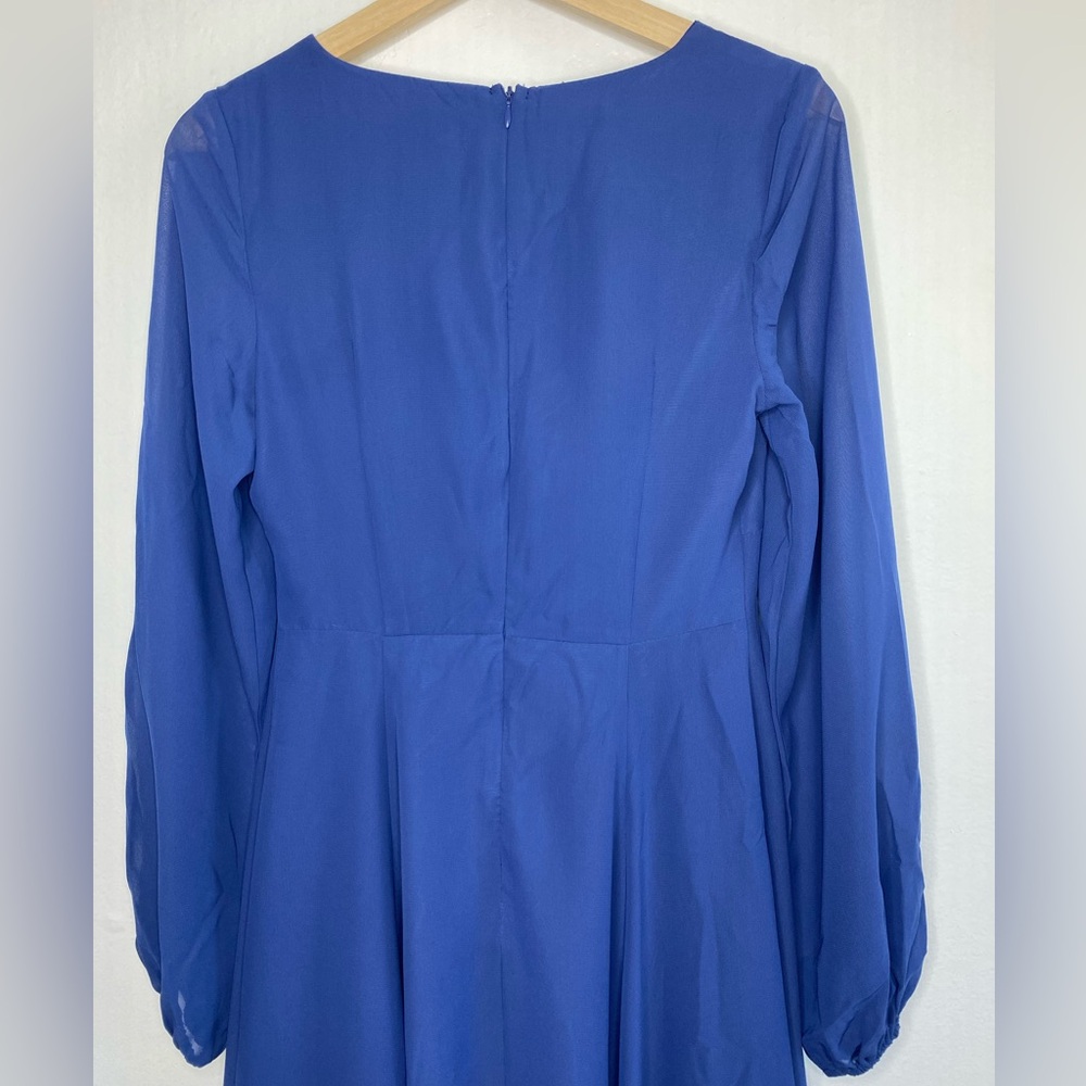 NWT JJ’S House V neck A line Chiffon Midi Dress Size S Bridesmaid Wedding guest - Picture 11 of 12